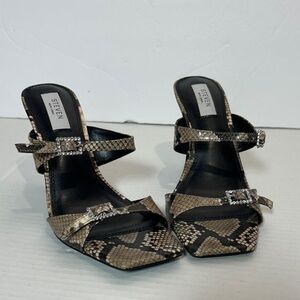 Steven by Steve Madden Black and Tan Snake Print Heels size 8M